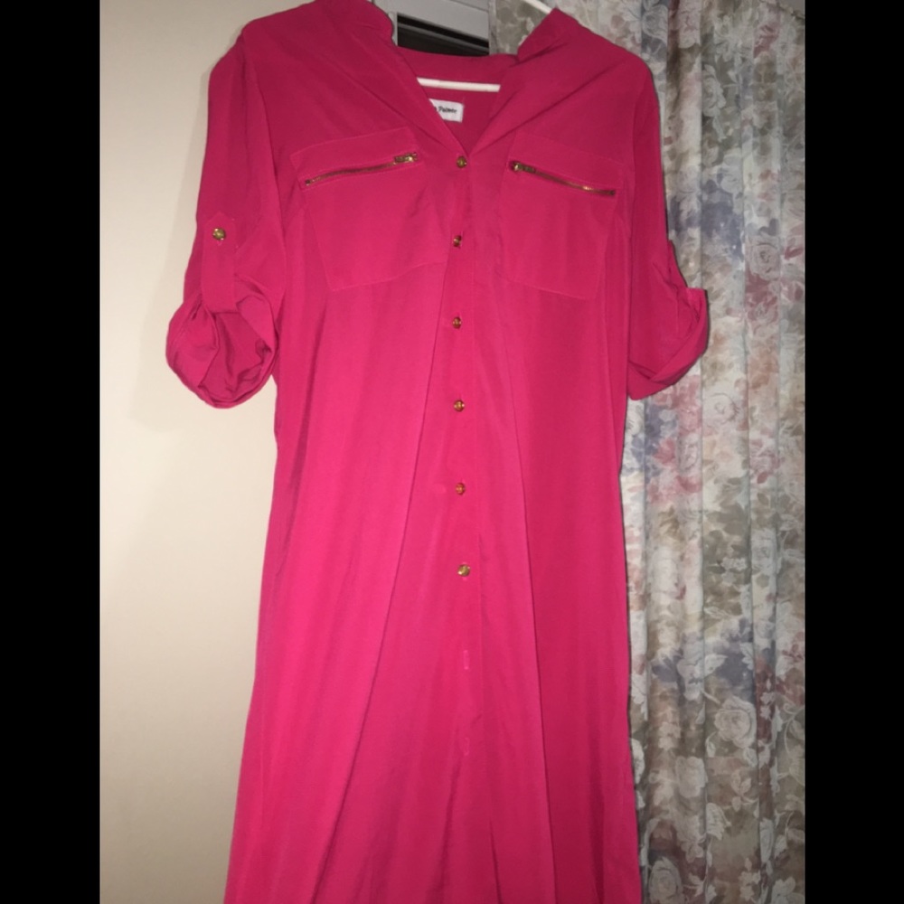 Pink long bitten down. Shirt